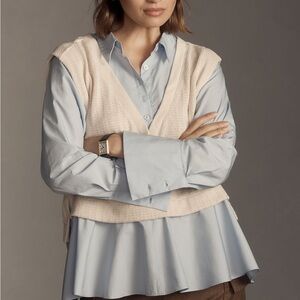 Anthropologie twofer Cream Sweater Vest